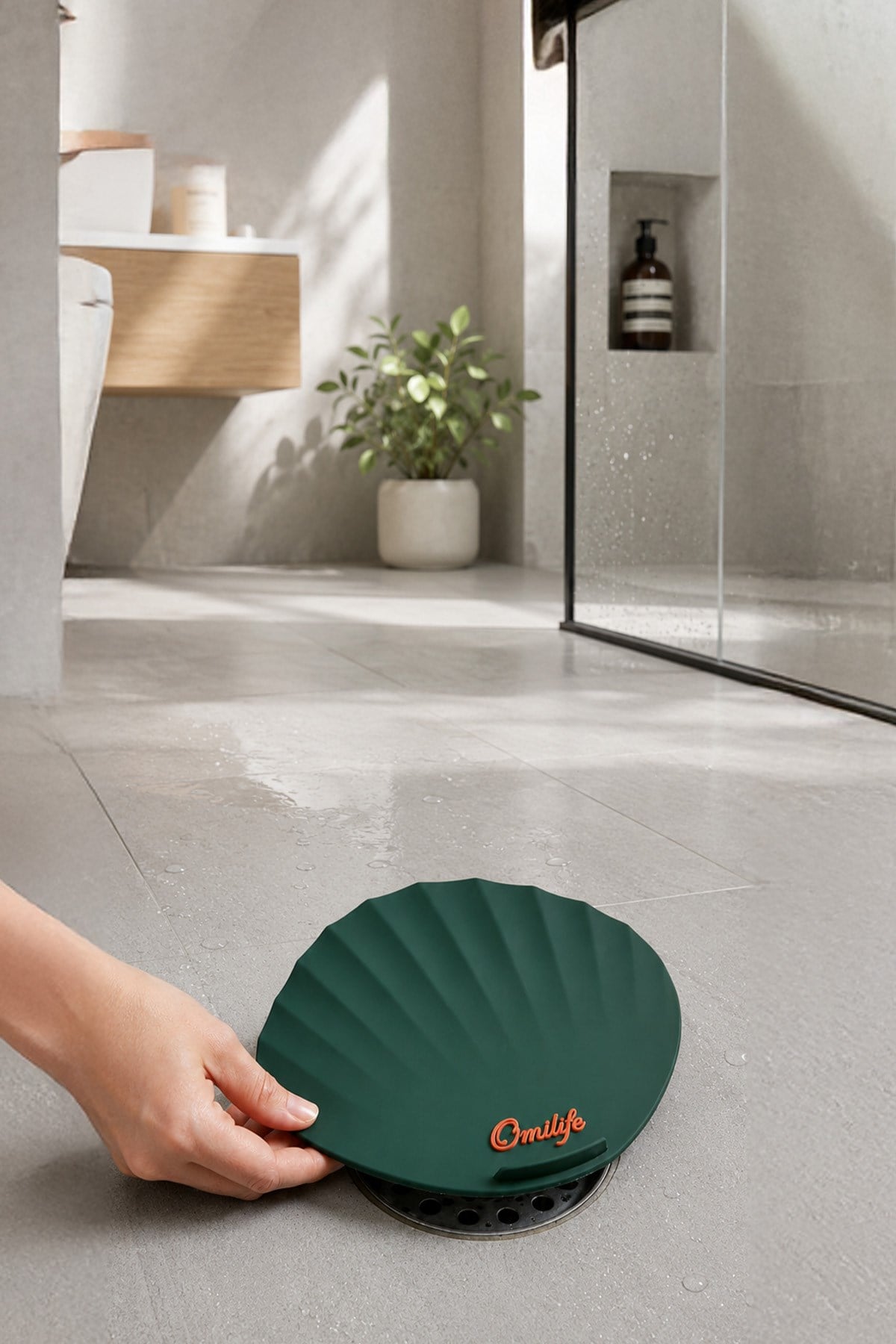 Yeşil Renk Deniz Kabuğu Kötü Koku Önleyici Silikon Mat Desen Banyo Mutfak Lavabo Balkon Tıkaç Kapağı