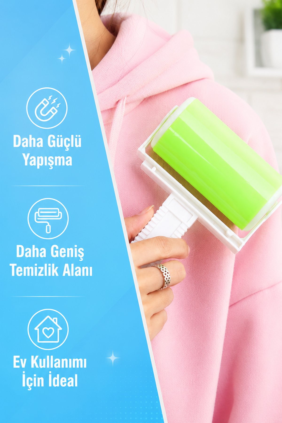 Yıkanabilir Tüy Toplayıcı Rulo Silikon Yapışkanlı Koltuk Halı Kıyafet Toz Kıl Temizleyici