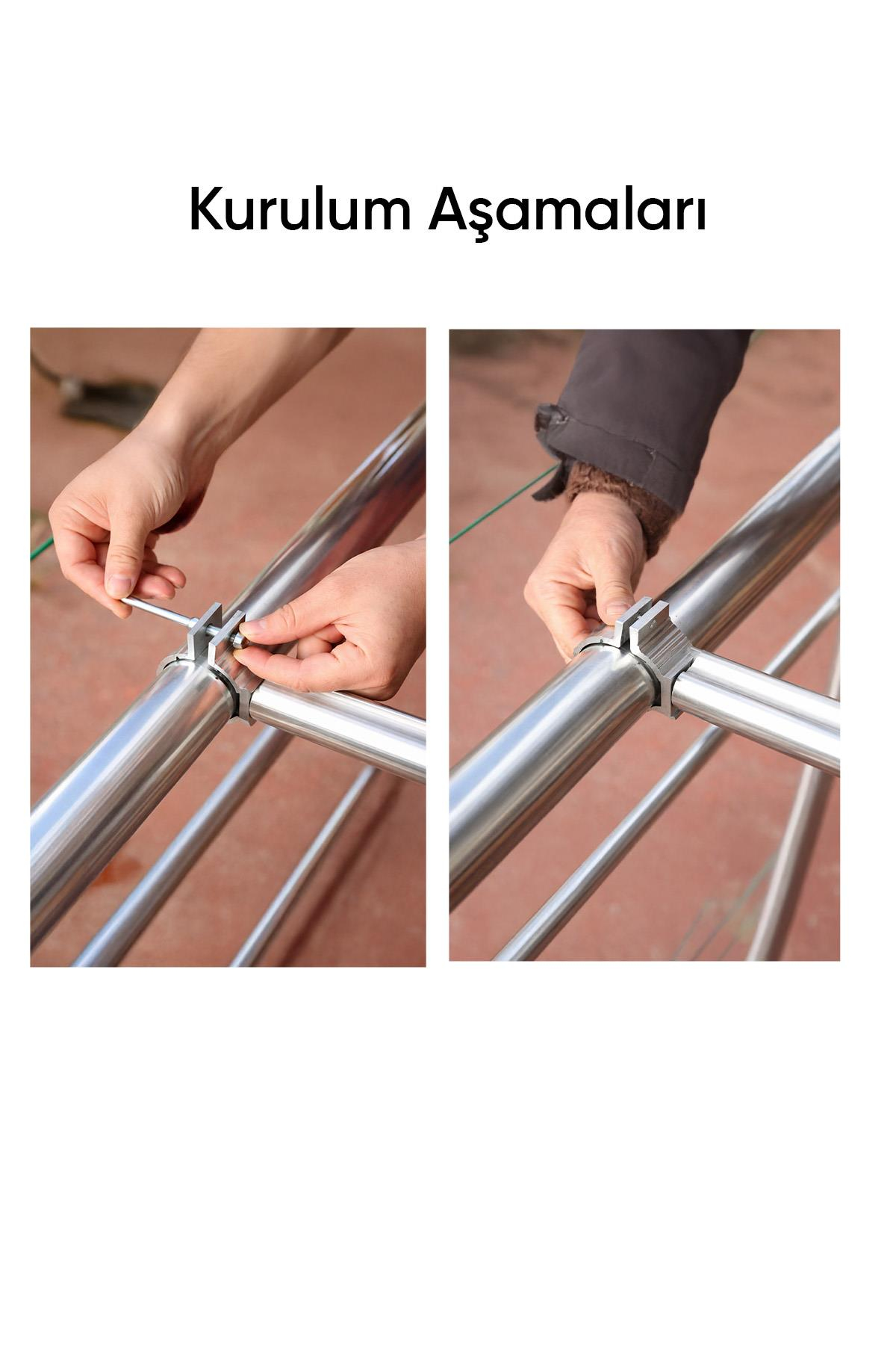 Yuvarlak Alüminyum Balkon Çamaşırlık Korkuluk Küpeşte Kurutmalık Askısı Çamaşır Kurutma Aparatı