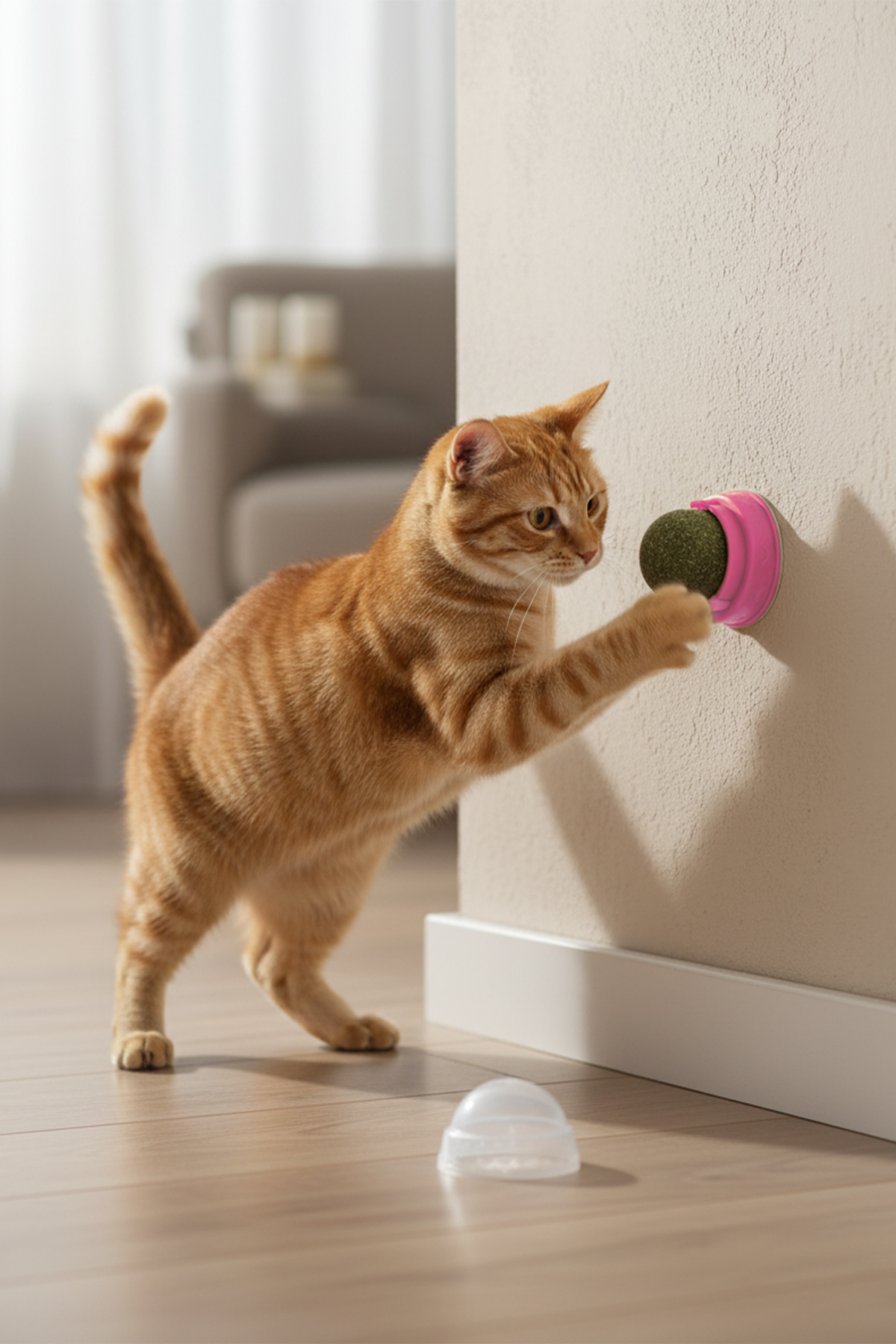 Yuvarlak Kedi Otu ve Kedi Nanesi Dolgulu Oyun Topu - Eğlenceli, Doğal Kedi Oyuncağı, Yumuşak ve Dayanıklı, Yavru ve Yetişkin Kediler İçin