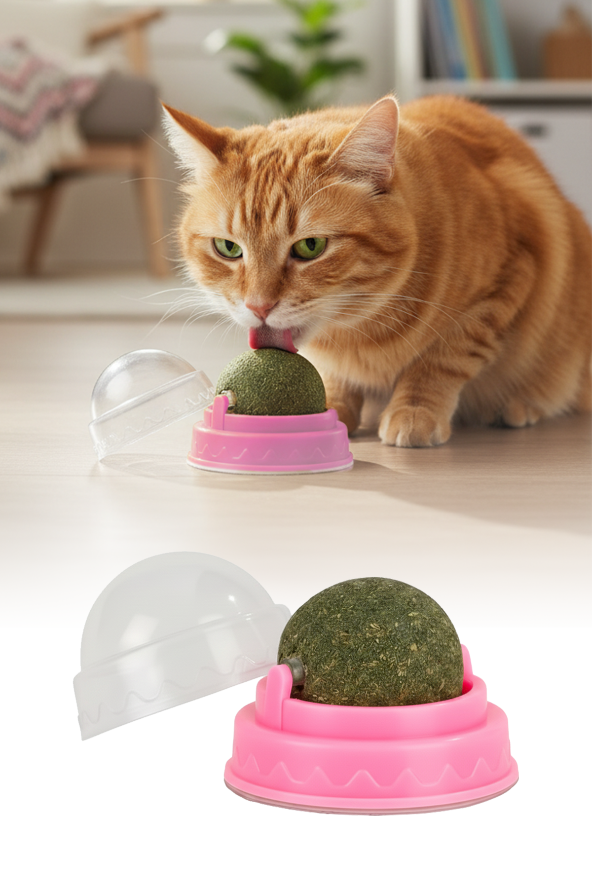 Yuvarlak Kedi Otu ve Kedi Nanesi Dolgulu Oyun Topu - Eğlenceli, Doğal Kedi Oyuncağı, Yumuşak ve Dayanıklı, Yavru ve Yetişkin Kediler İçin
