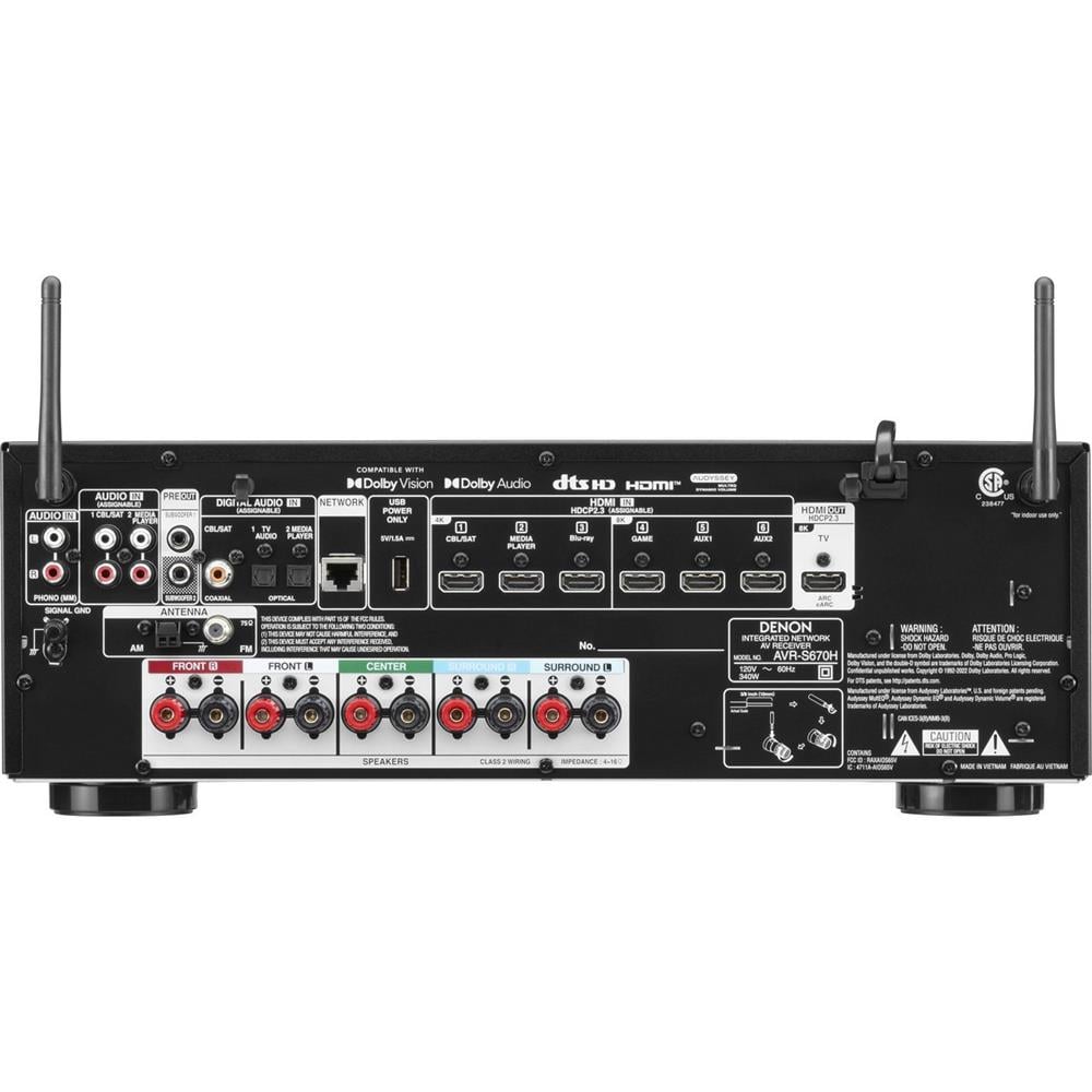 Denon AVR-S670H 5.2 8K A/V Surround Receiver