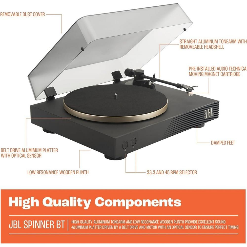 JBL Spinner BT Pikap Siyah Gold