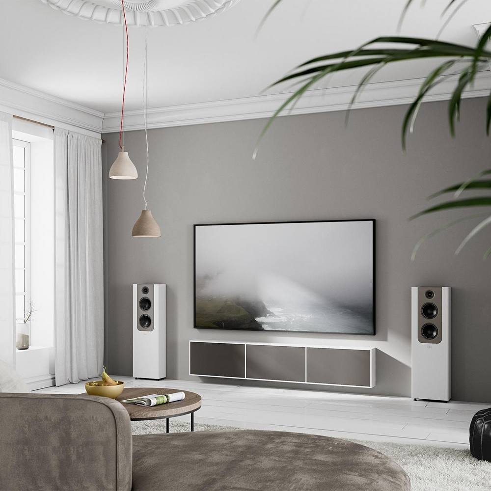 Lyngdorf FR-2 Tower/Kule Hoparlör Beyaz/Kahverengi Çift