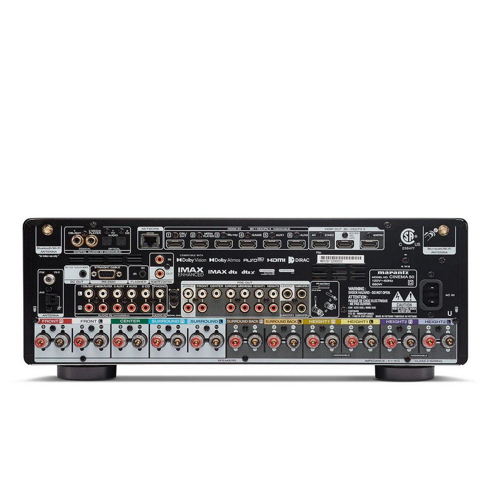 Marantz Cinema 50 9.4 Kanal Kanal 8K IMAX Dolby Atmos A/V Receiver Gümüş