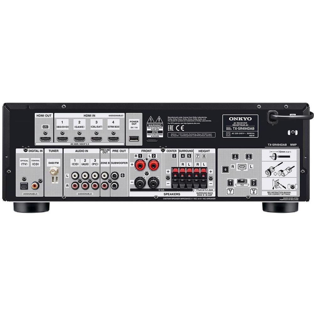Onkyo TX-SR494 DAB 7.2 8K A/V Surround Receiver