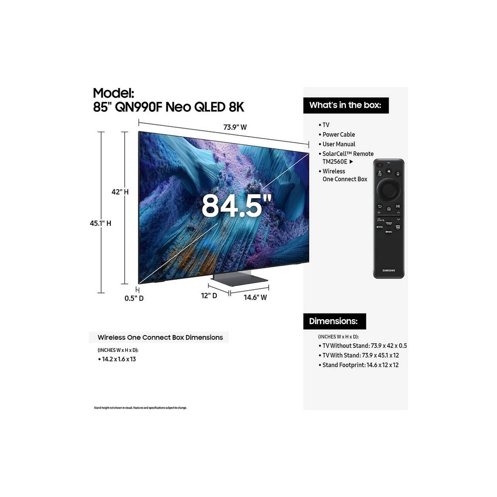 Samsung 85QN990F 8K Ultra HD 85'' 216 Ekran Uydu Alıcılı Smart Neo QLED TV