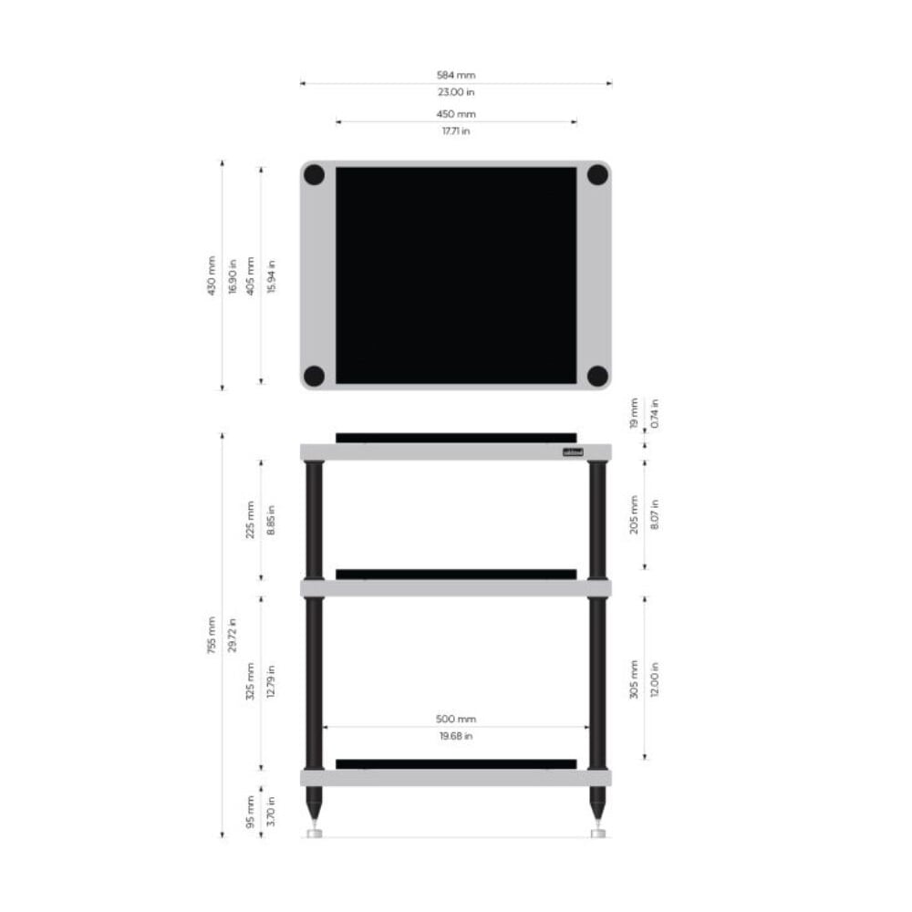 Solidsteel S5-3 Hi-Fi Stand Siyah