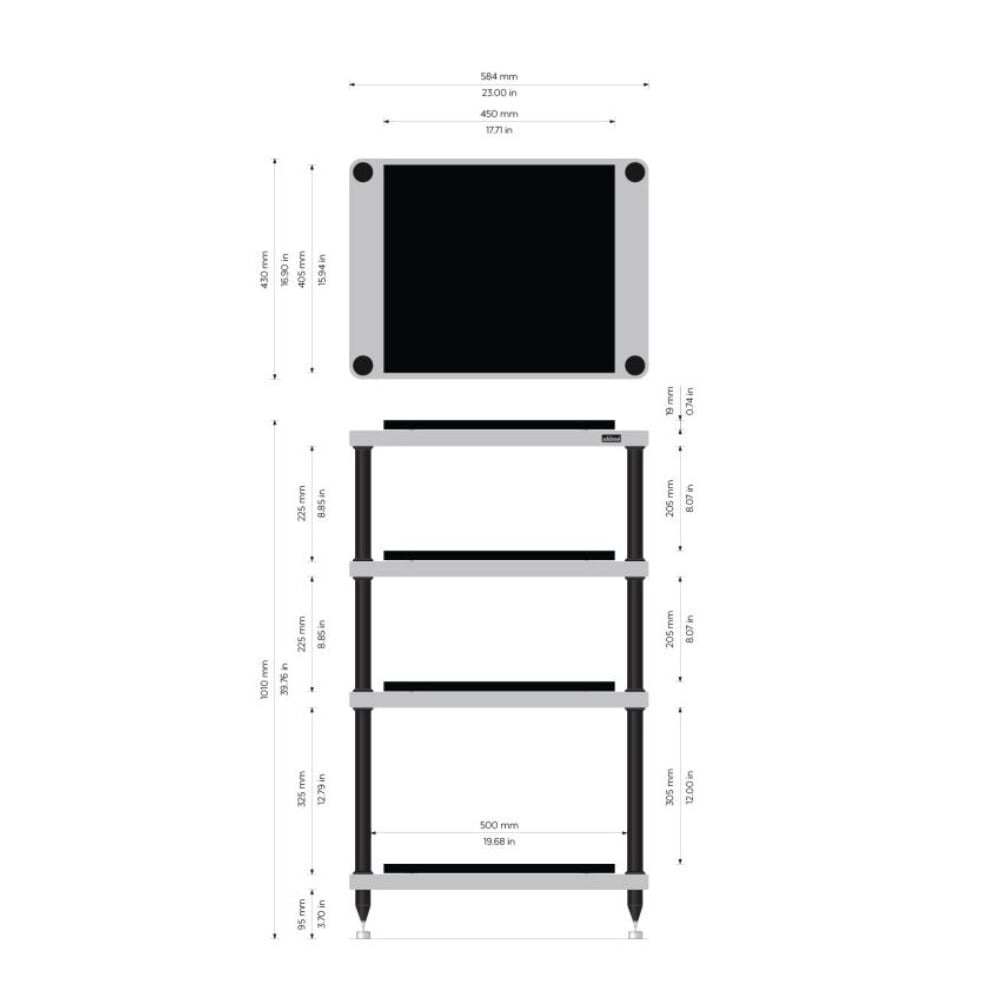 Solidsteel S5-4 30th Anniversary Hi-Fi Stand Gümüş Siyah