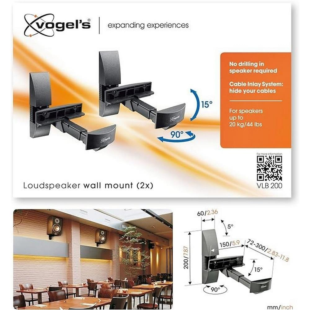 Vogel's  VLB200 Hoparlör Askı Aparatı, Siyah