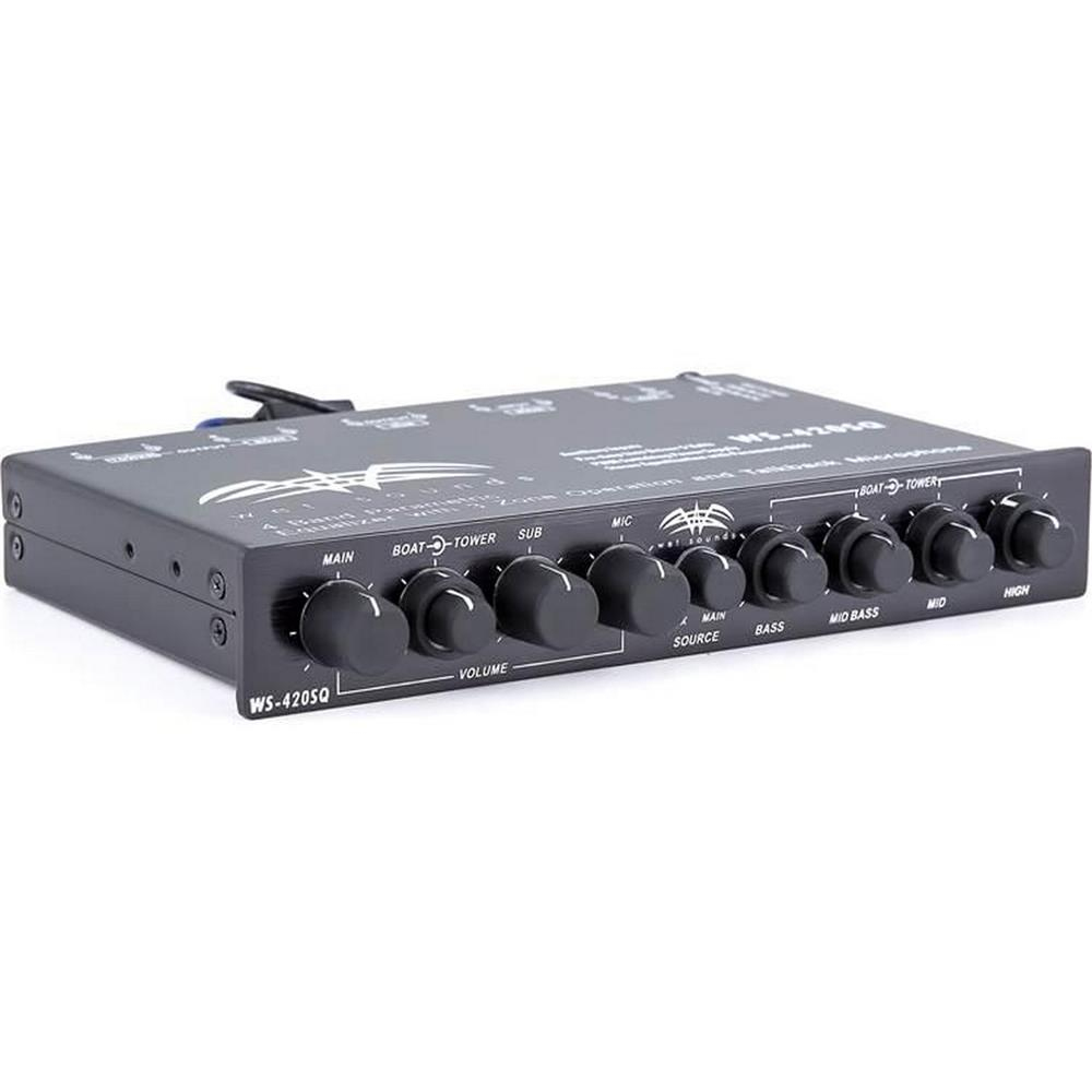Wet Sounds WS 420 SQ 4 Band Mikrofonlu  Marine Equalizer