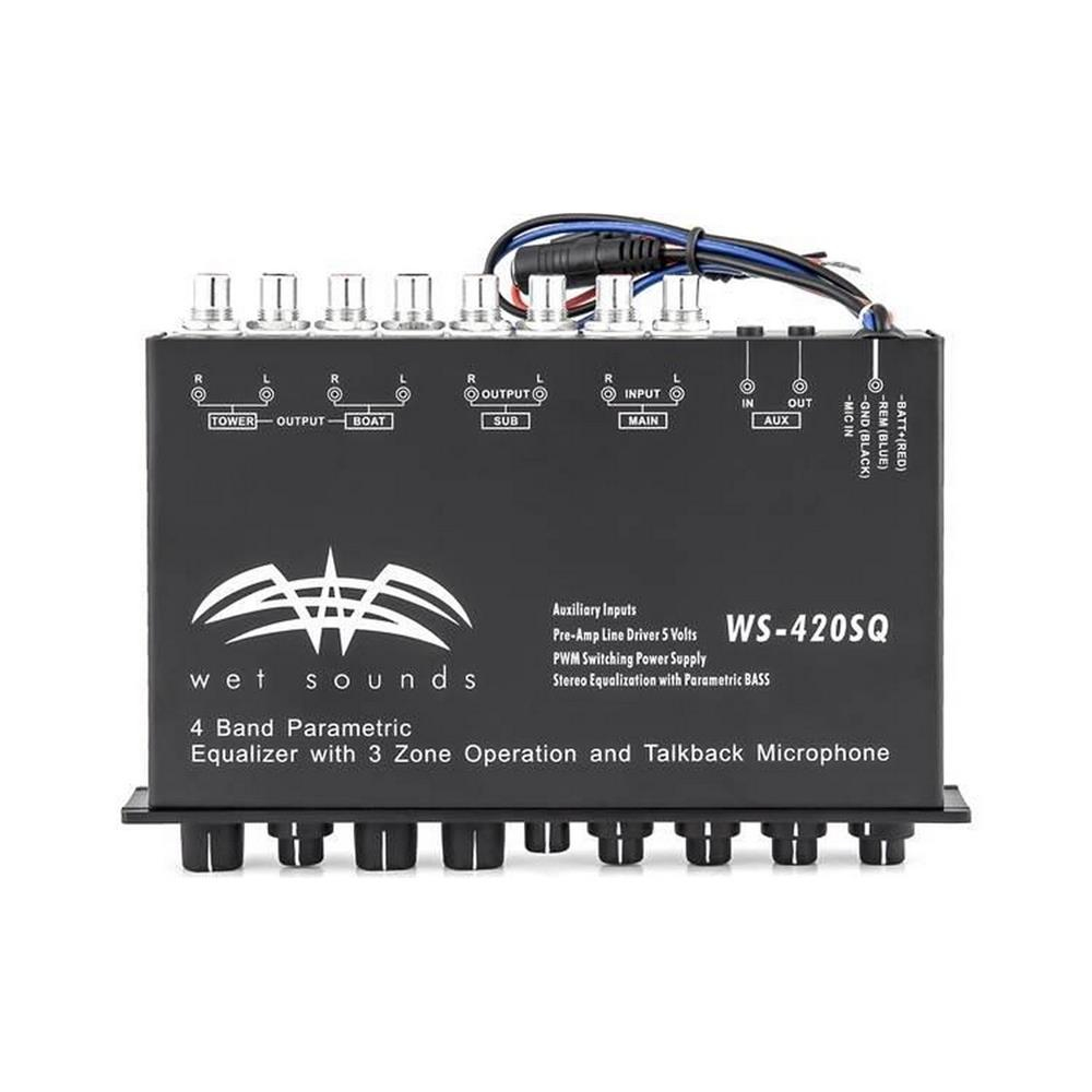 Wet Sounds WS 420 SQ 4 Band Mikrofonlu  Marine Equalizer