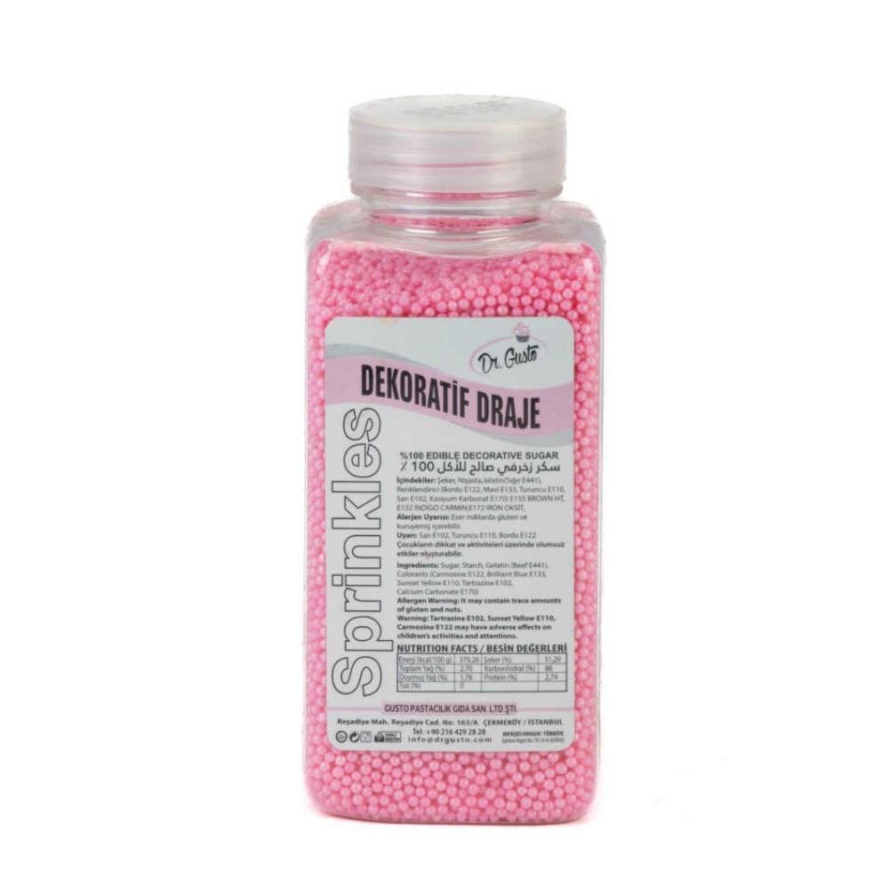 2 mm Pembe Yenilebilir Boncuk Şeker 250 g – Mini Pasta & Tatlı Dekoru