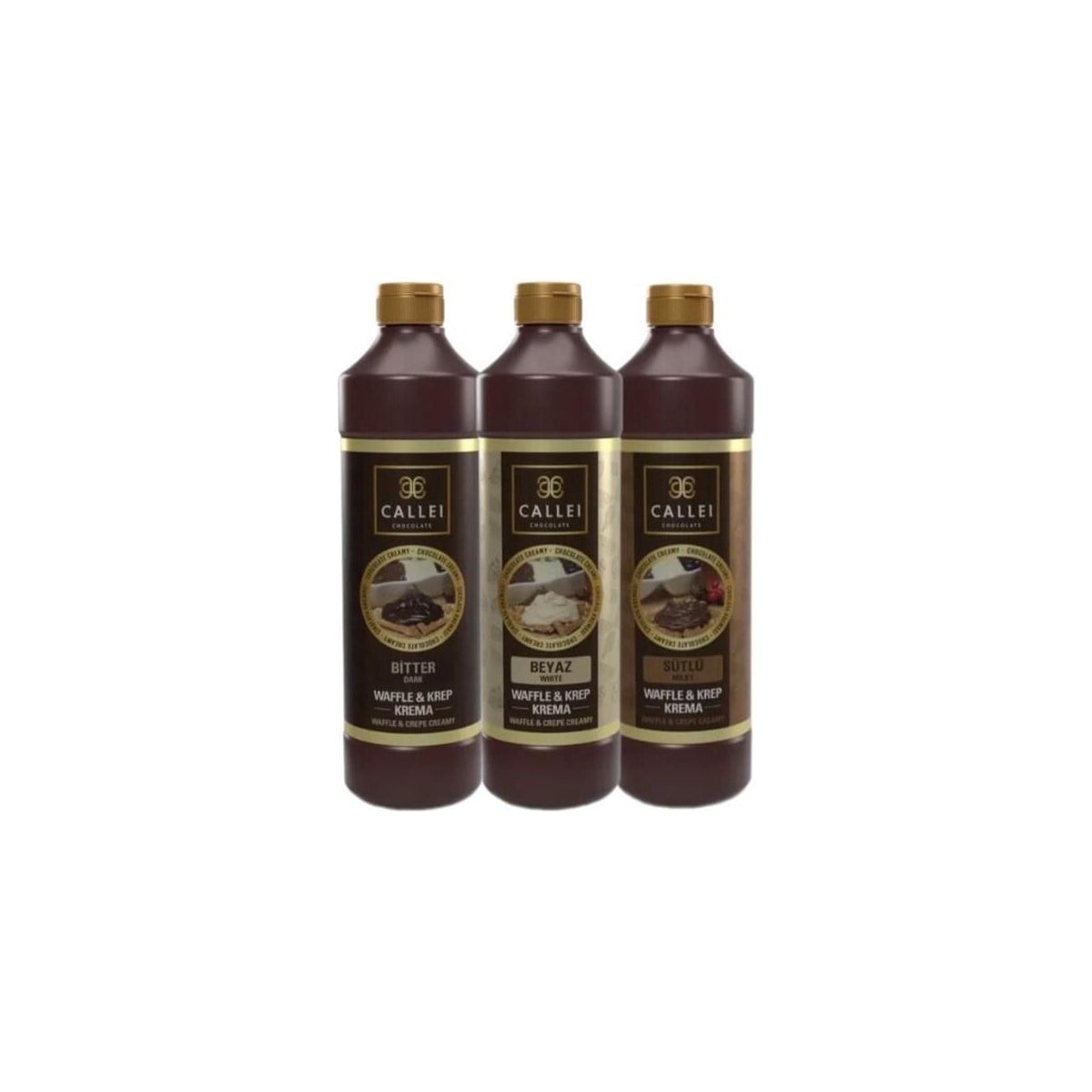 Callei3 lt Waffle Sos Paketi Aromalı Bitter Çikolata Beyaz Çikolata Sütlü Çikolata
