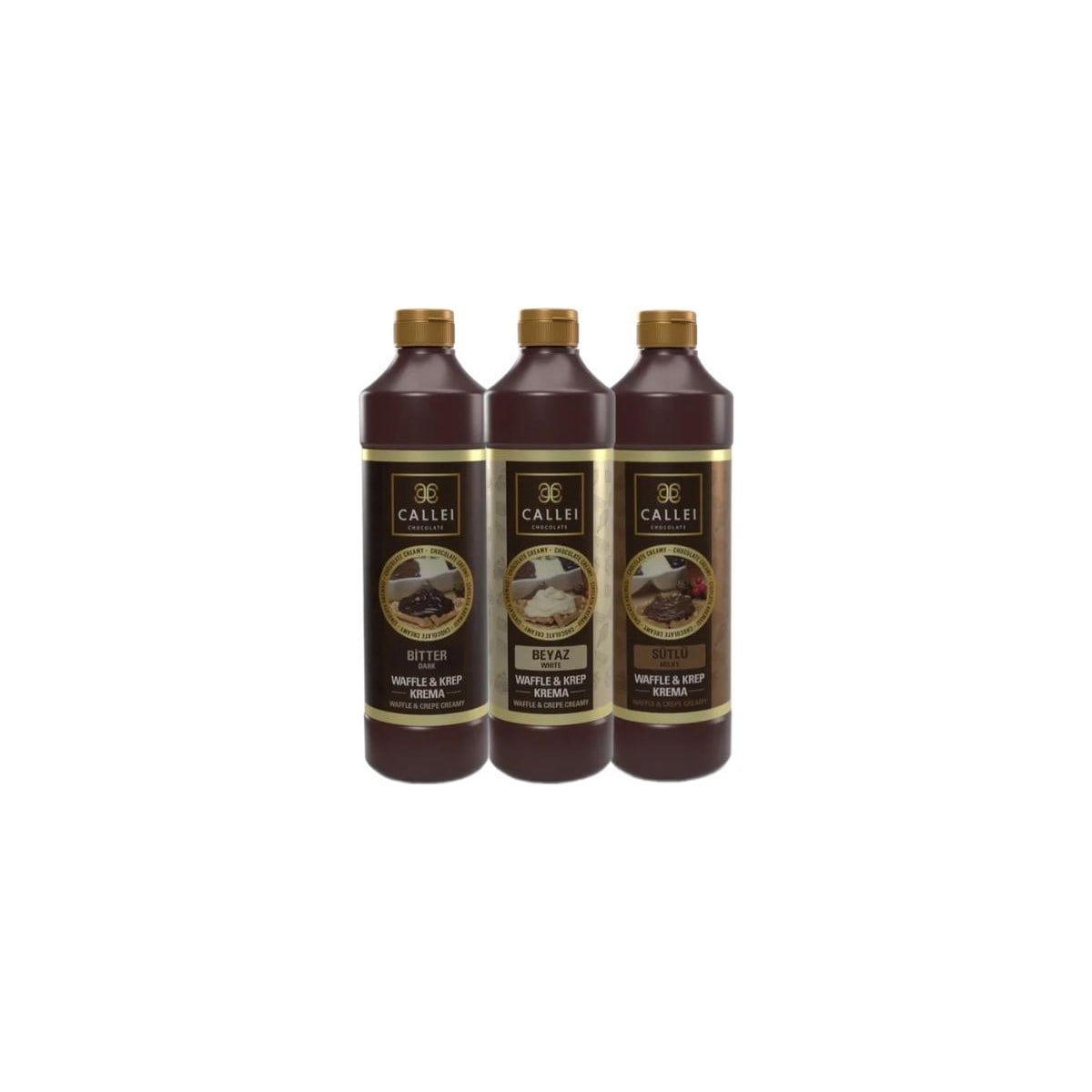 Callei3 lt Waffle Sos Paketi Aromalı Bitter Çikolata Beyaz Çikolata Sütlü Çikolata