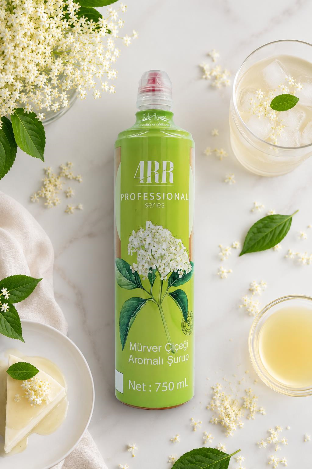 4RR4RR Mürver Çiçeği Aromalı Kahve & Kokteyl & İçecek Şurubu 750 Ml