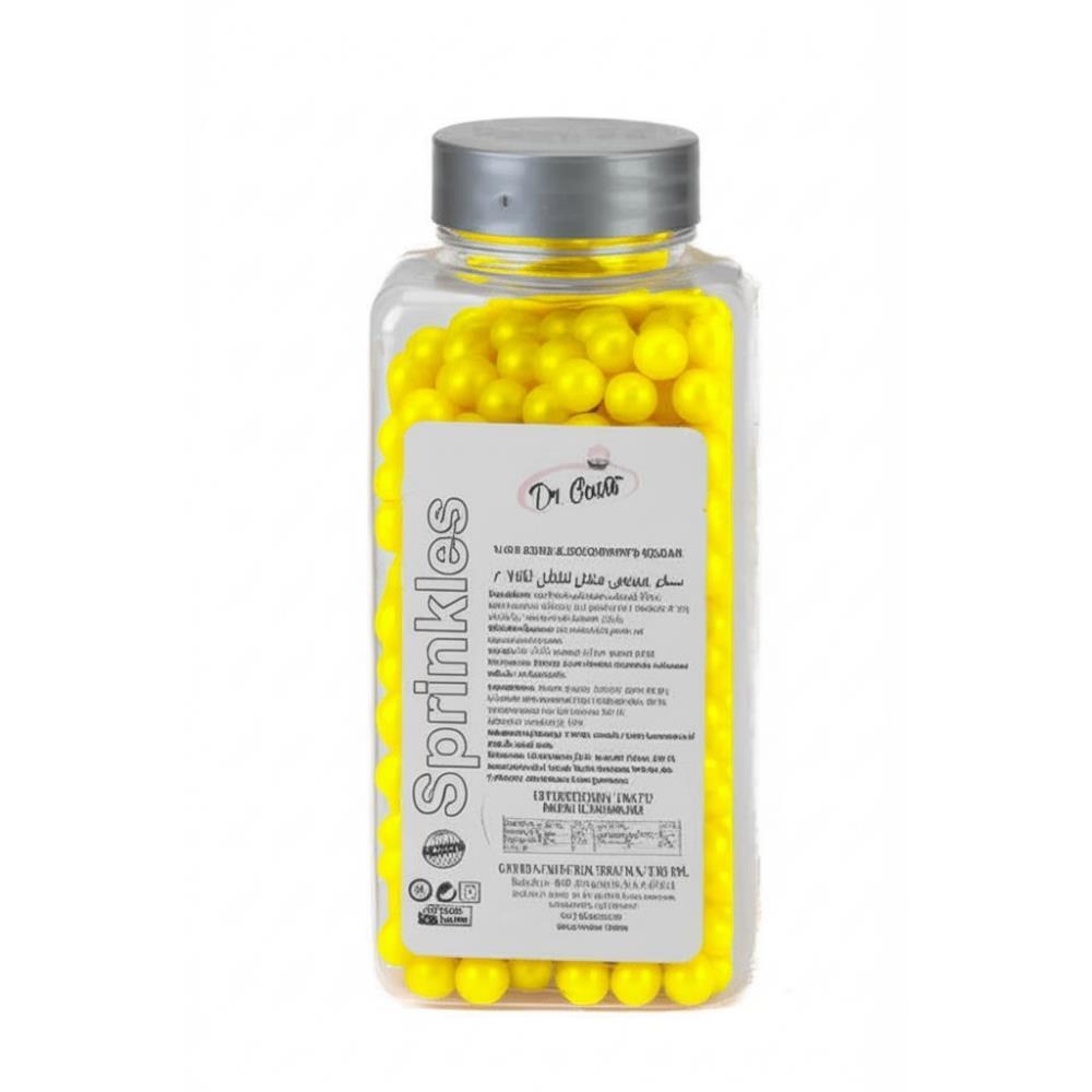 8 mm Sarı Boncuk Şeker 250 g – Pasta ve Tatlı Dekor Süsü