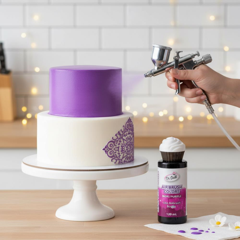 Airbrush Gıda Boyası Mor 120 ml – Pasta, Şeker Hamuru ve Fondan İçin Profesyonel Boya