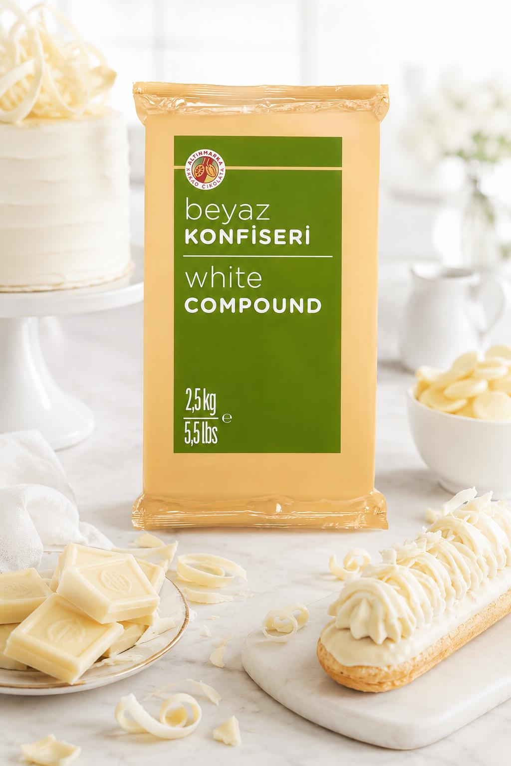 ALTINMARKAAltınmarka Beyaz Konfiseri Kaplama Çikolatası 2,5 Kg