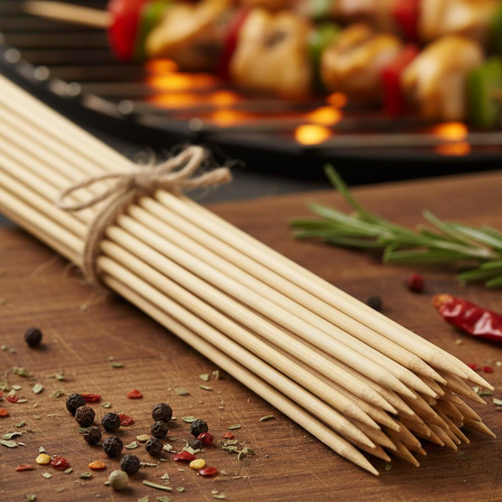 Bambu Çöp Şiş 25 cm – 100’lü | Barbekü, Sunum, Parti ve Mutfak Kullanımı İçin