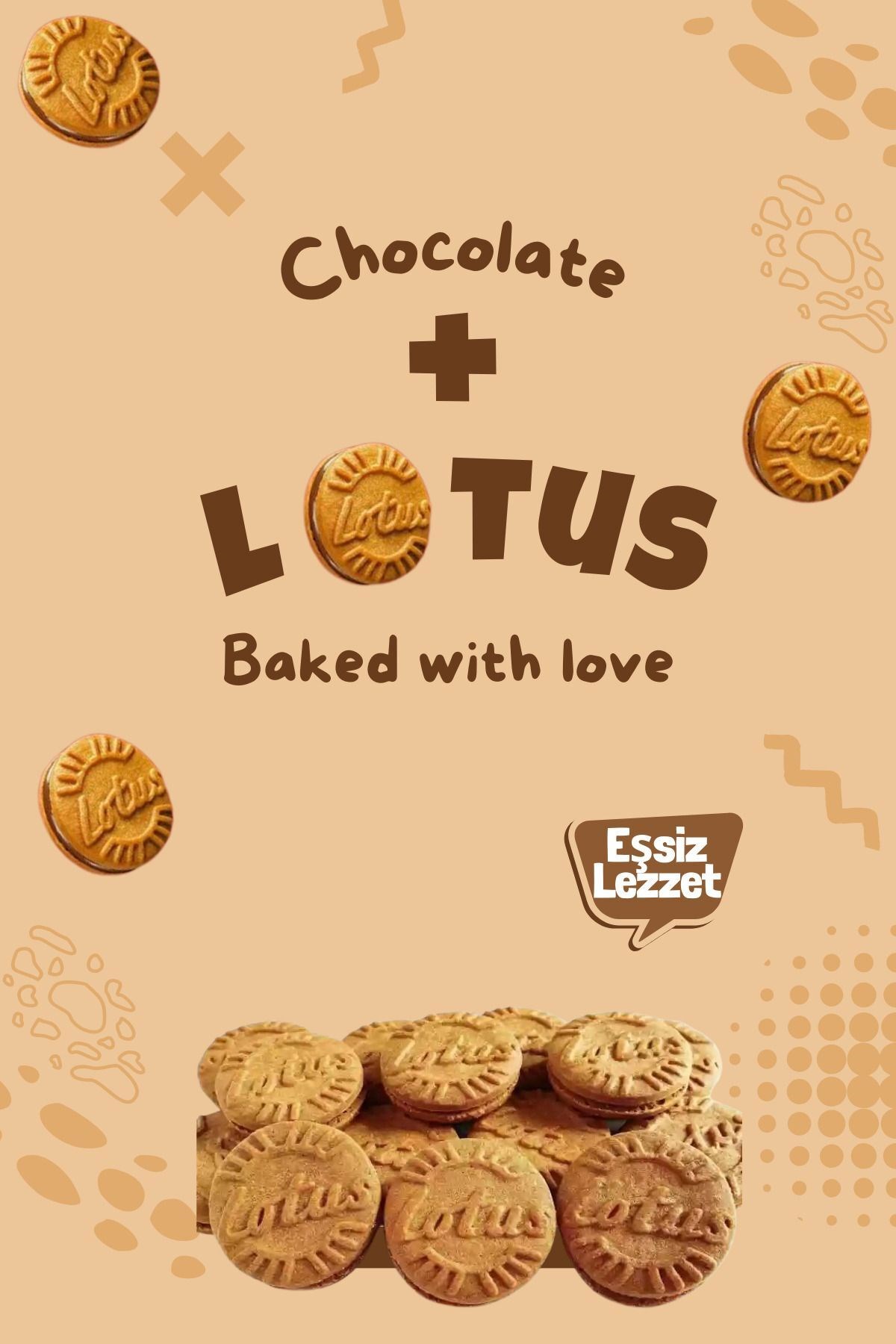 LotusBiscoff Çikolata Kremalı Sandviç Bisküvi 150 Gr X 3 Adet