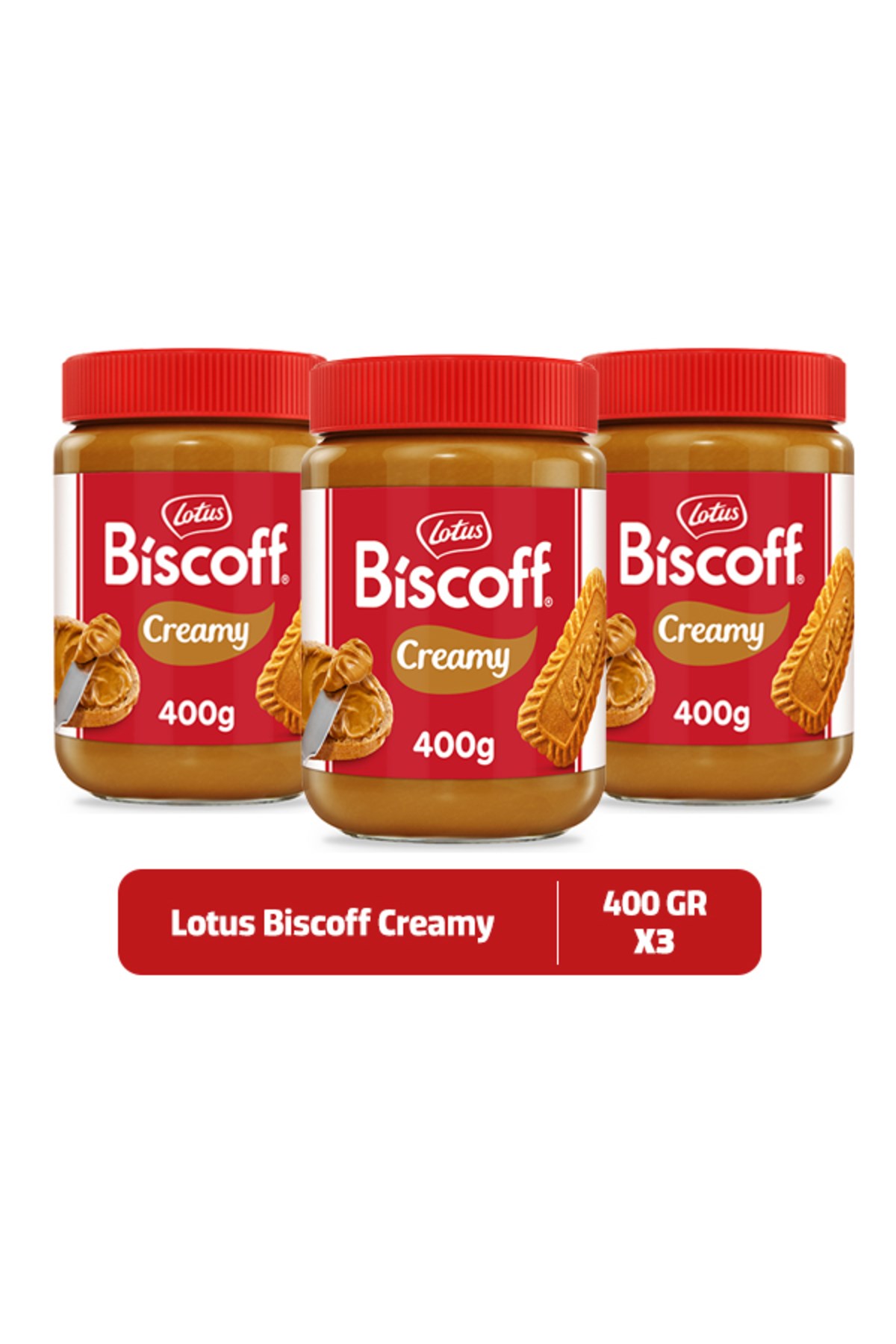 LotusBiscoff Spread Sürülebilir Bisküvi Kreması Ezmesi 400 Gr x 3ADET