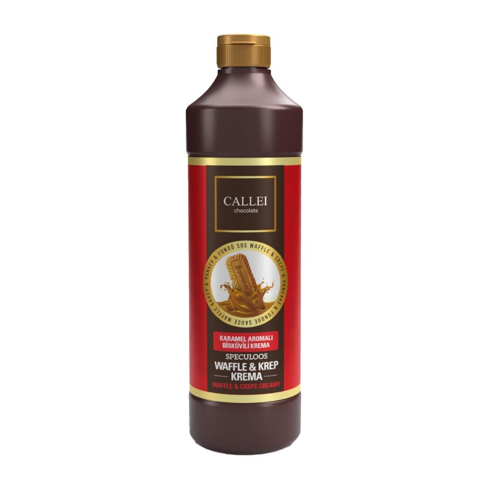 Callei Karamelize Bisküvili Waffle & Pancake Çikolata Sosu 1 Kg – Yoğun Aromalı Tatlı Sosu