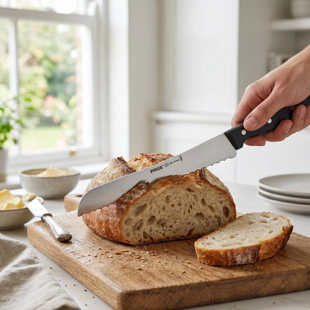 CREME EKMEK BIÇAĞI DİŞLİ 21 CM SİYAH