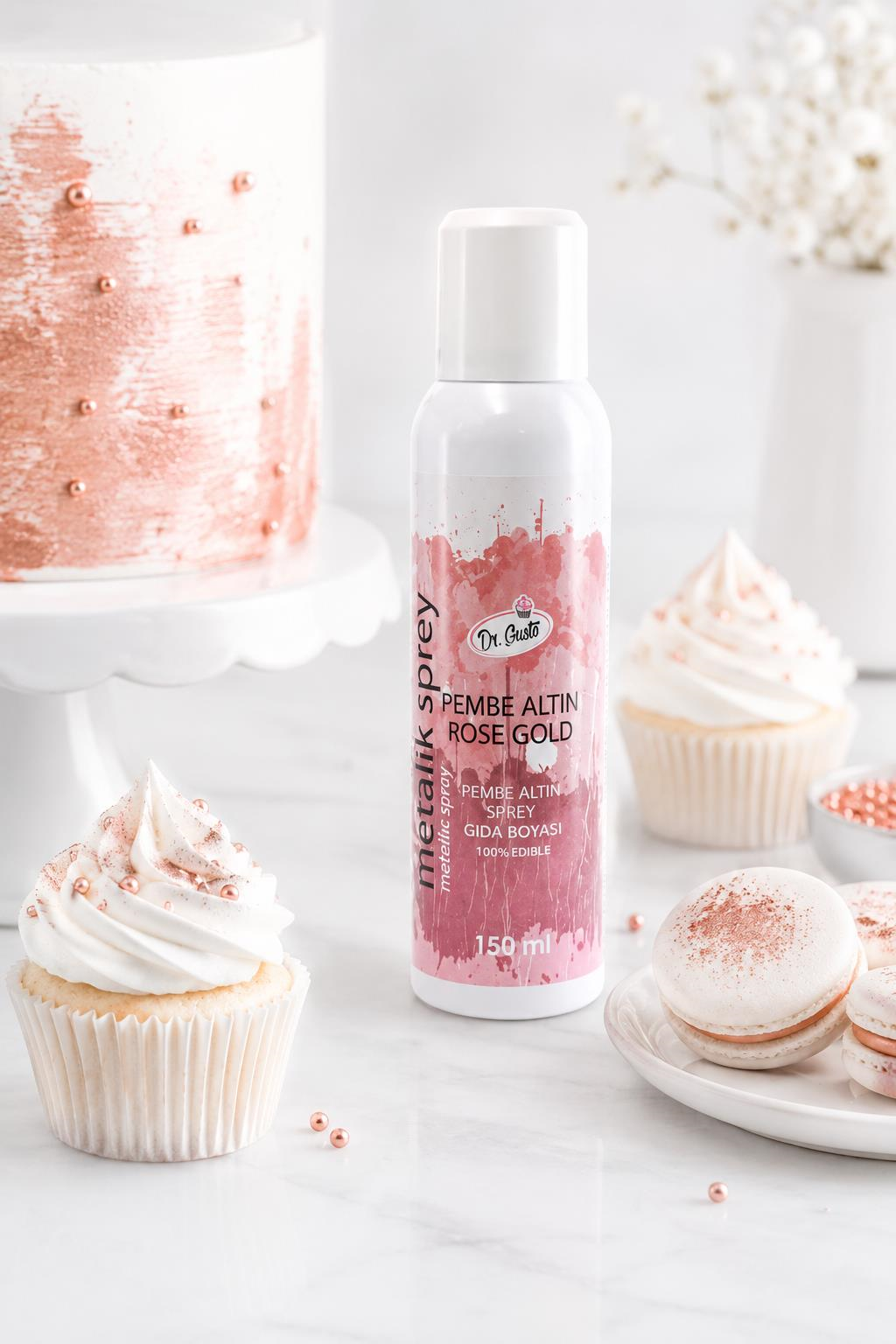 Dr. GustoDr. Gusto Rose Gold Sprey Gıda Boyası 150 ml