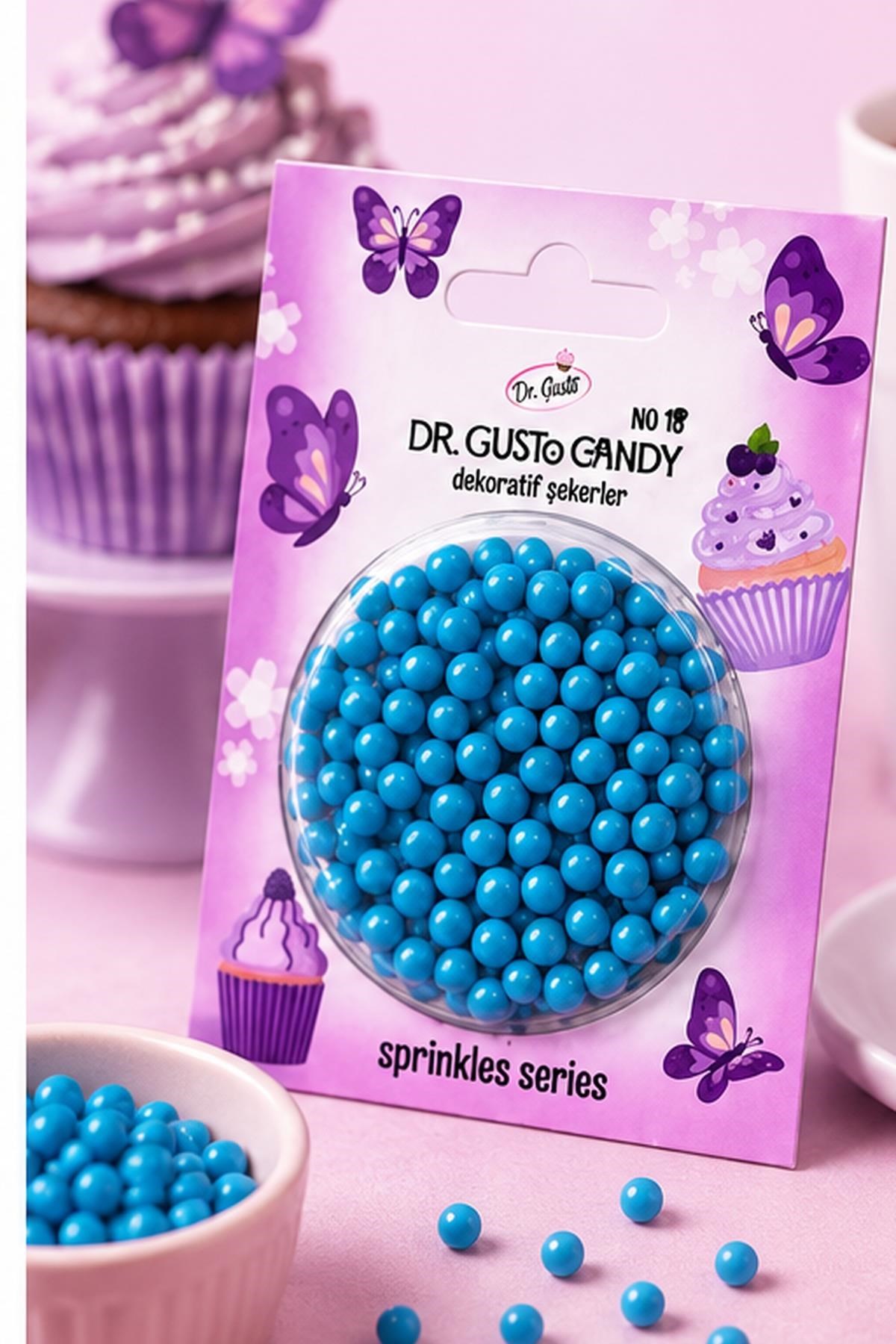 Dr. GustoDr. Gusto 4 mm Candy Mavi Boncuk Pasta Süsleme Şekeri