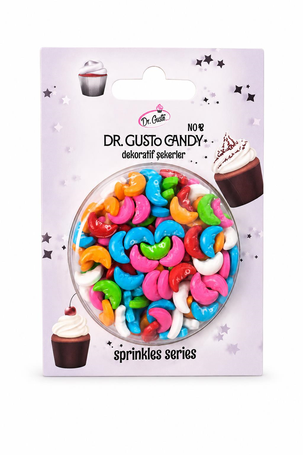 Dr. GustoDr. Gusto Karışık Renkli Ay Dede Şekilli Pasta Süsleme Şekeri