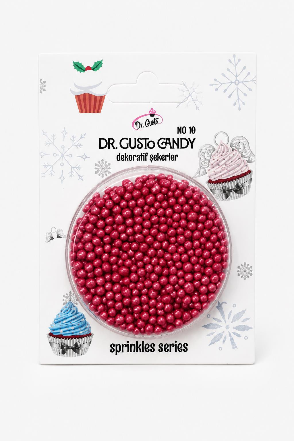 Dr. GustoDr. Gusto 2 mm Kırmızı Boncuk Pasta Süsleme Şekeri – Minik Dekor Şekeri
