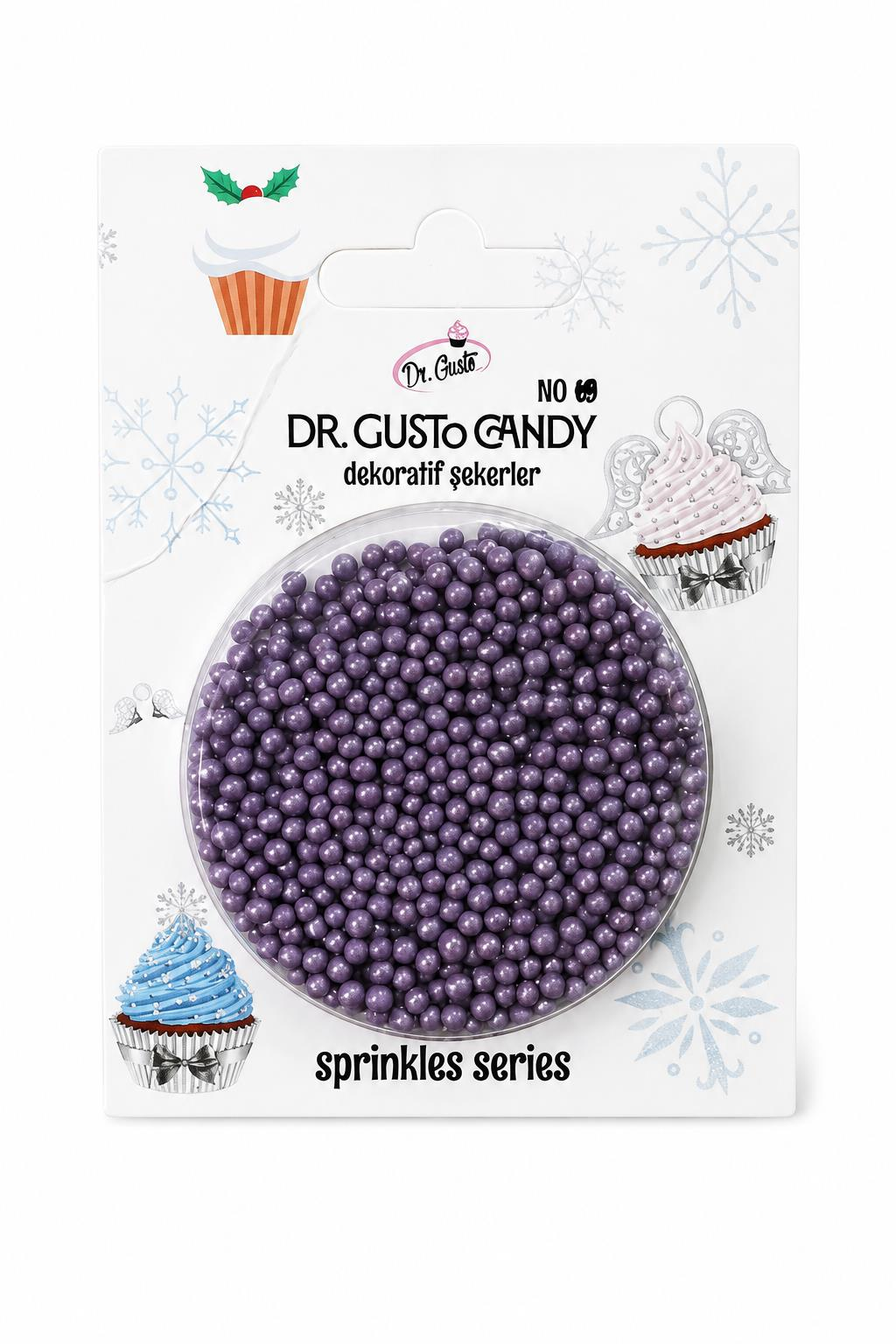 Dr. GustoDr. Gusto 2 mm Mor Boncuk Pasta Süsleme Şekeri