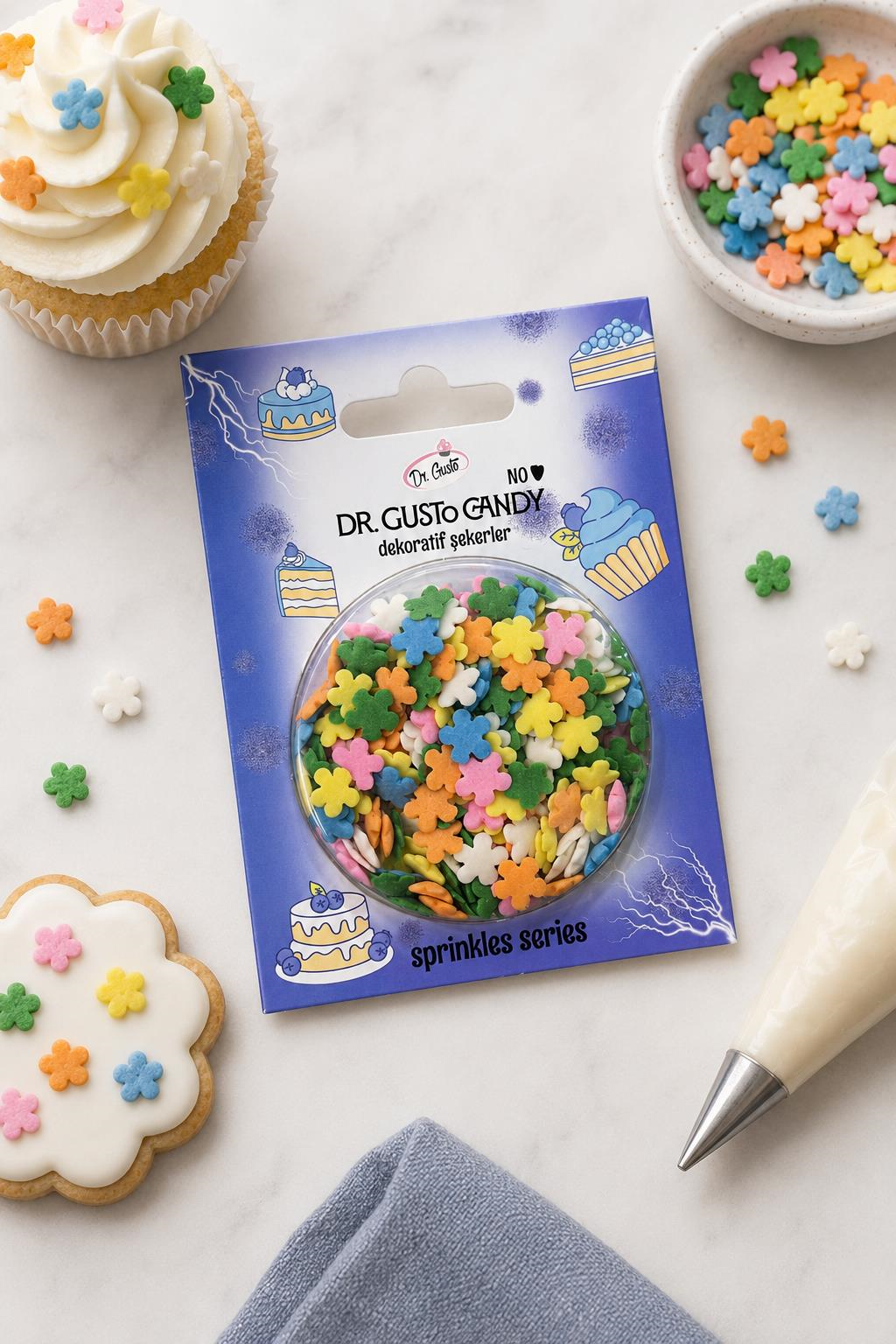 Dr. GustoDr. Gusto Karışık Renkli Papatya Pasta Süsleme Şekeri