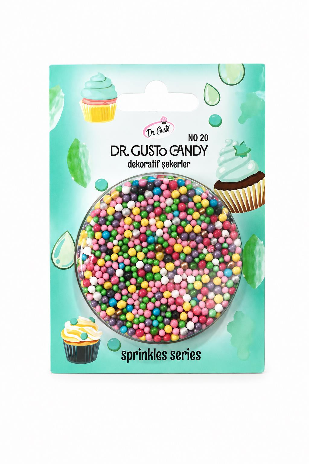 Dr. GustoDr. Gusto 2 mm Candy Karışık Renkli Boncuk Pasta Süsleme Şekeri