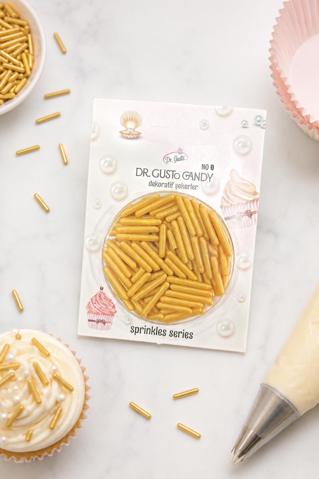 Dr. GustoDr. Gusto Spagetti Şekilli Altın Pasta Süsleme Şekeri