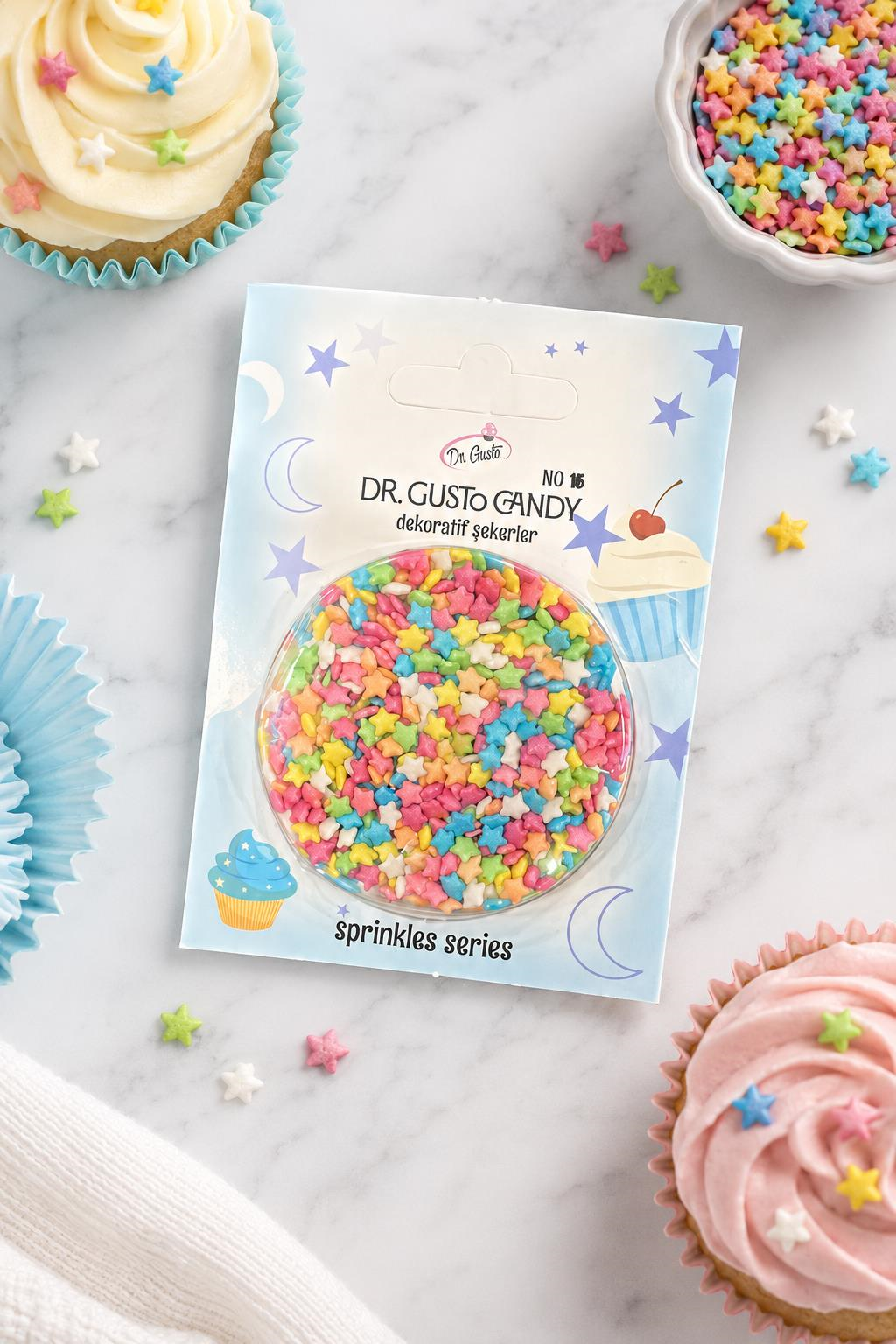 Dr. GustoDr. Gusto Minik Yıldız Renkli Mix Pasta Süsleme Şekeri