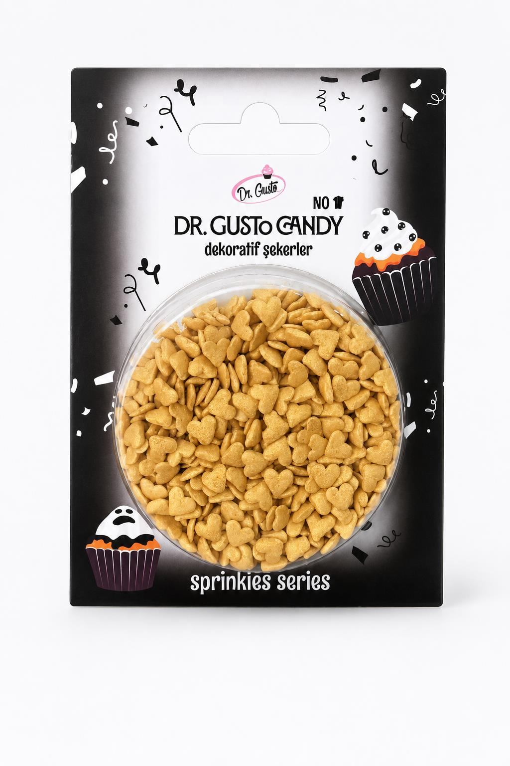 Dr. GustoDr. Gusto Altın Kalp Konfeti Pasta Süsleme Şekeri