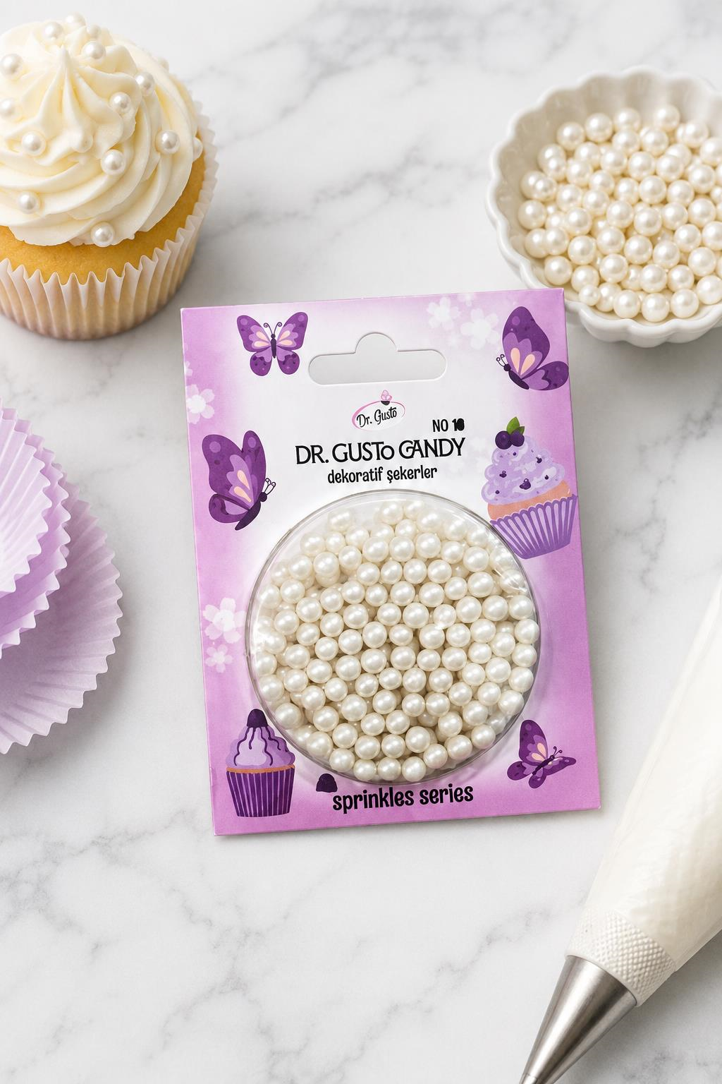 Dr. GustoDr. Gusto 4 mm Sedef Candy Boncuk Pasta Süsleme Şekeri