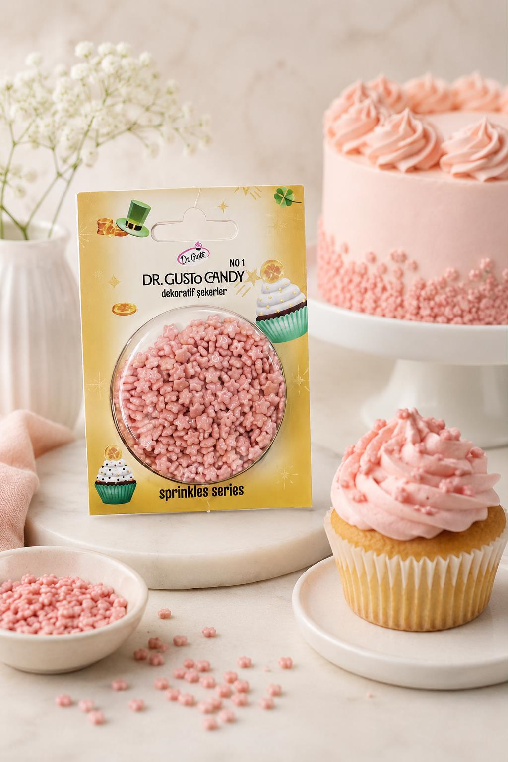 Dr. GustoDr. Gusto Star Yıldız Pembe Pasta Süsleme Şekeri