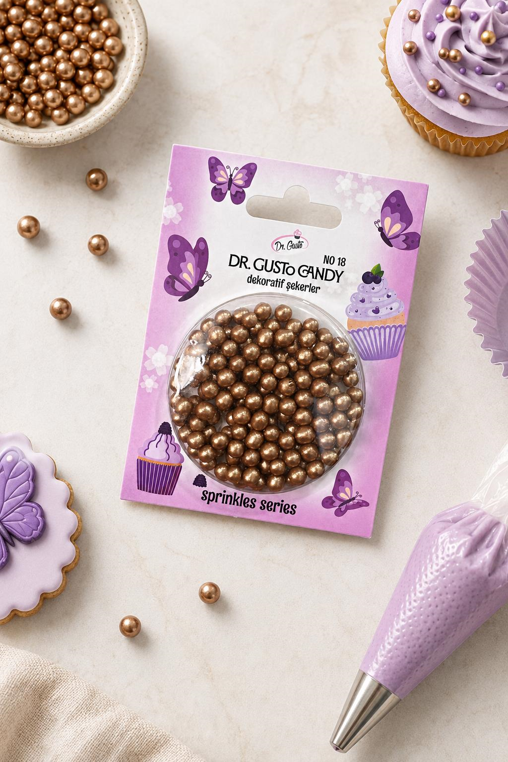 Dr. GustoDr. Gusto 4 mm Candy Bakır Boncuk Pasta Süsleme Şekeri