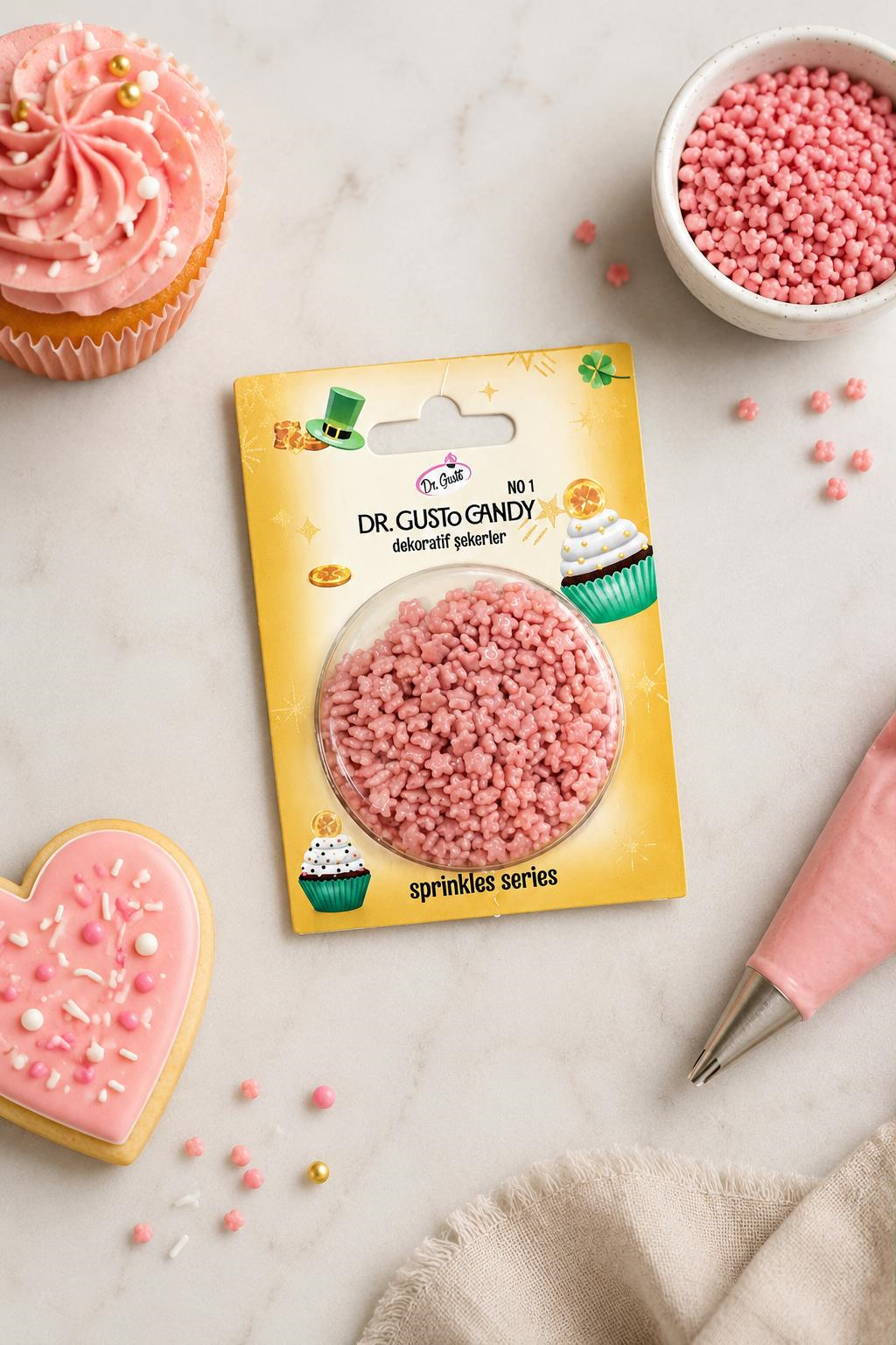 Dr. GustoDr. Gusto Star Yıldız Pembe Pasta Süsleme Şekeri
