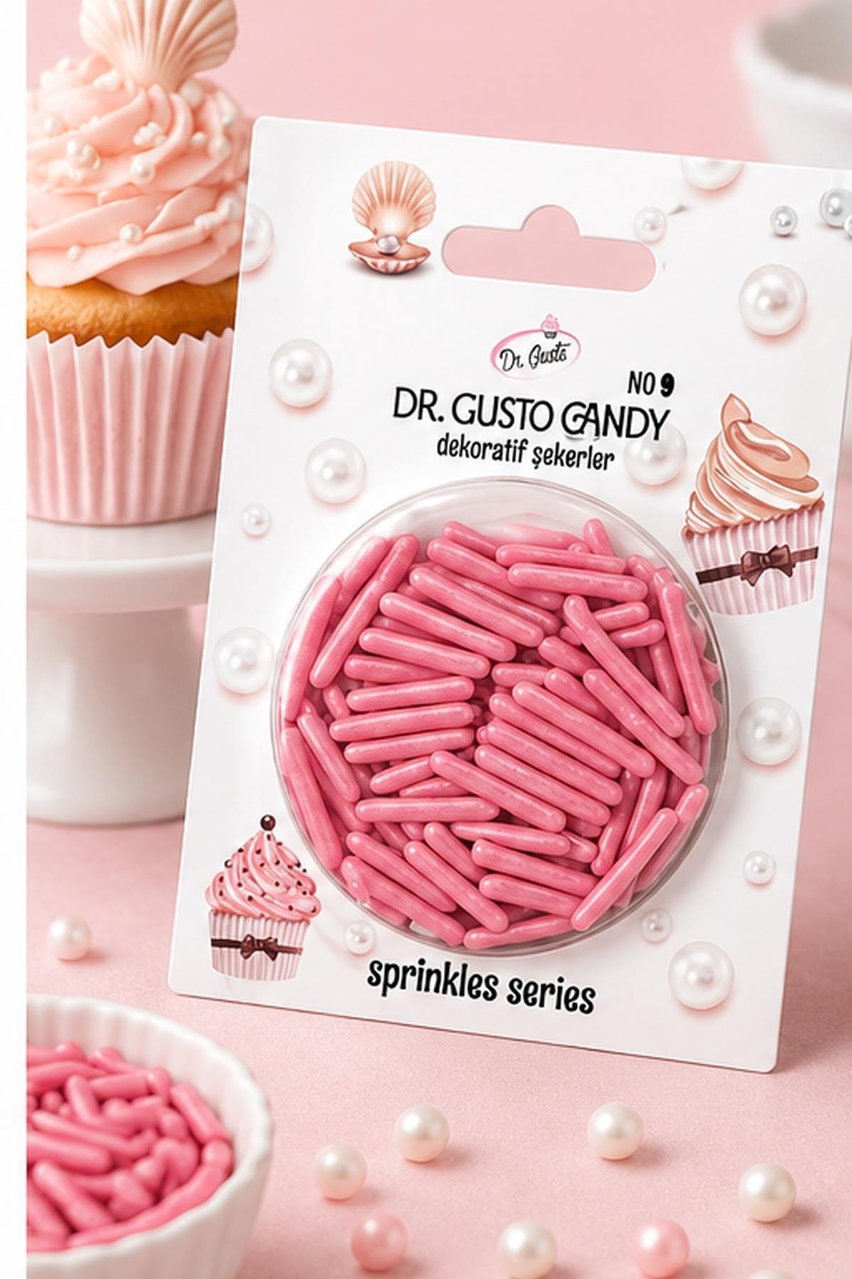 Dr. GustoDr. Gusto Pembe Çubuk Spagetti Şekilli Pasta Süsleme Şekeri