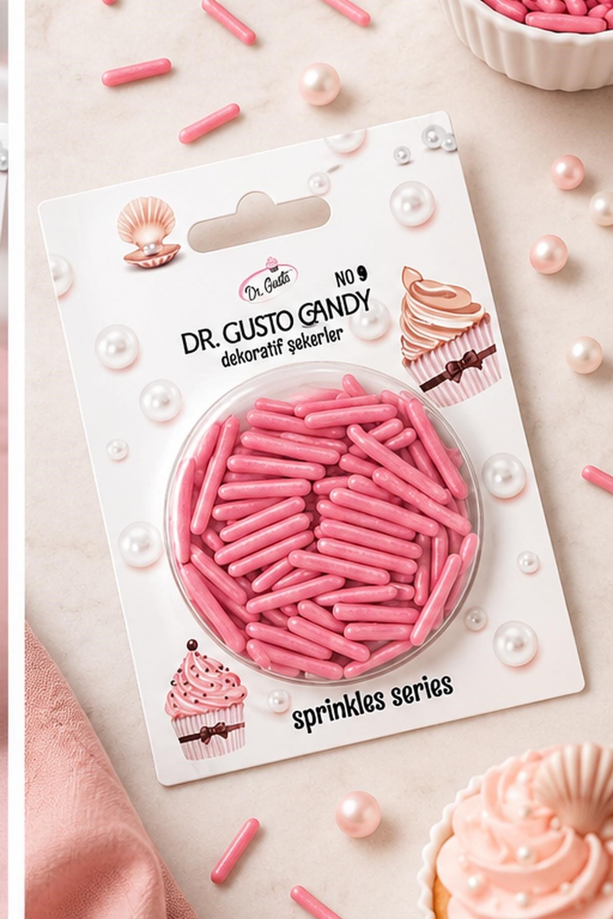 Dr. GustoDr. Gusto Pembe Çubuk Spagetti Şekilli Pasta Süsleme Şekeri