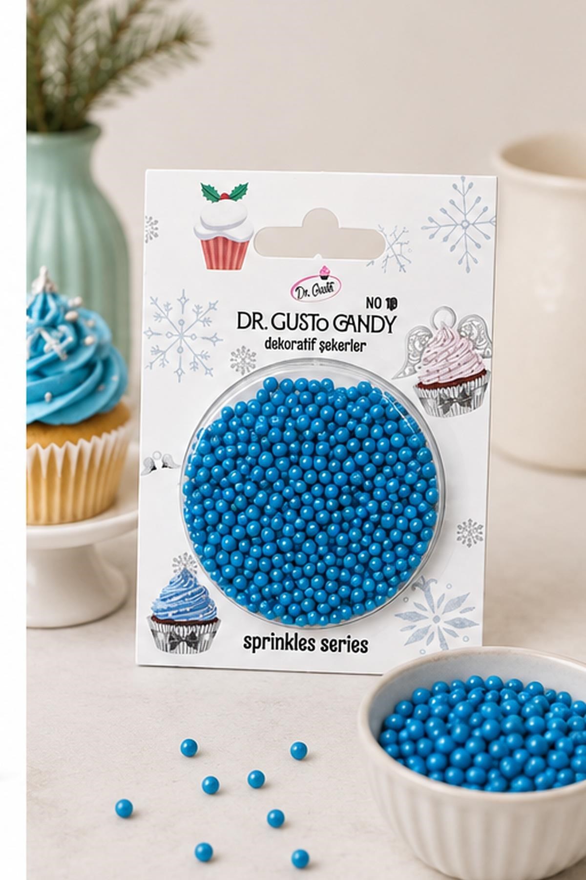 Dr. GustoDr. Gusto 2 mm Mavi Boncuk Pasta Süsleme Şekeri