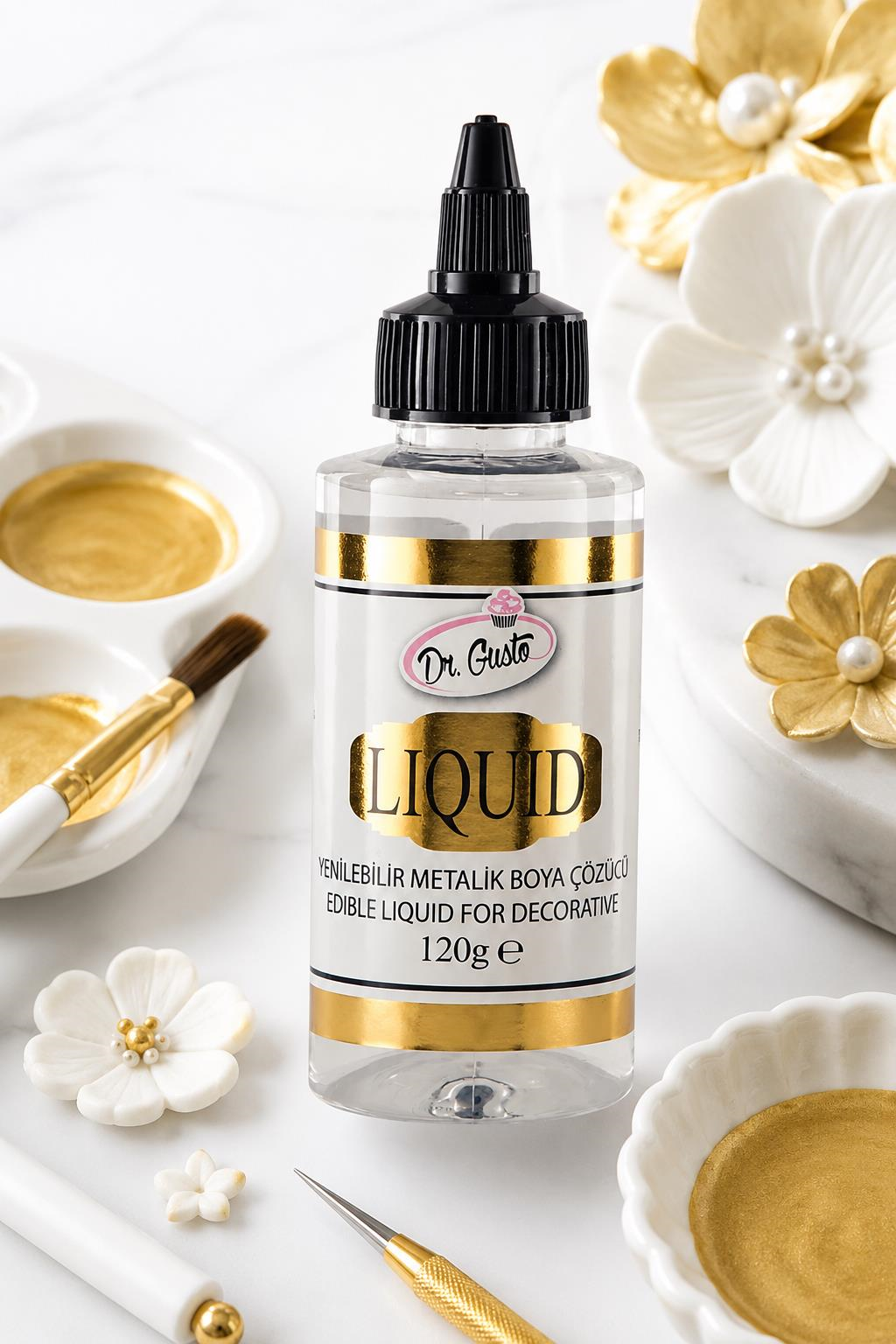 Dr. Gusto Metalik Çözücü 120 Gr – Yenilebilir Metalik Toz Gıda Boyası Çözücüsü