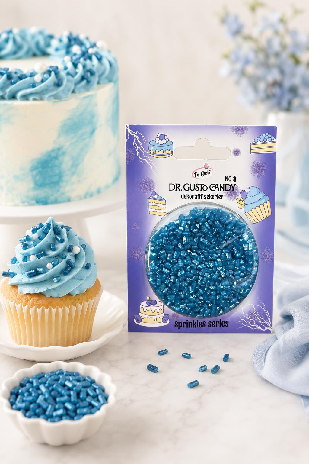 Dr. GustoDr. Gusto Mavi Sanding Candy Pasta Süsleme Şekeri