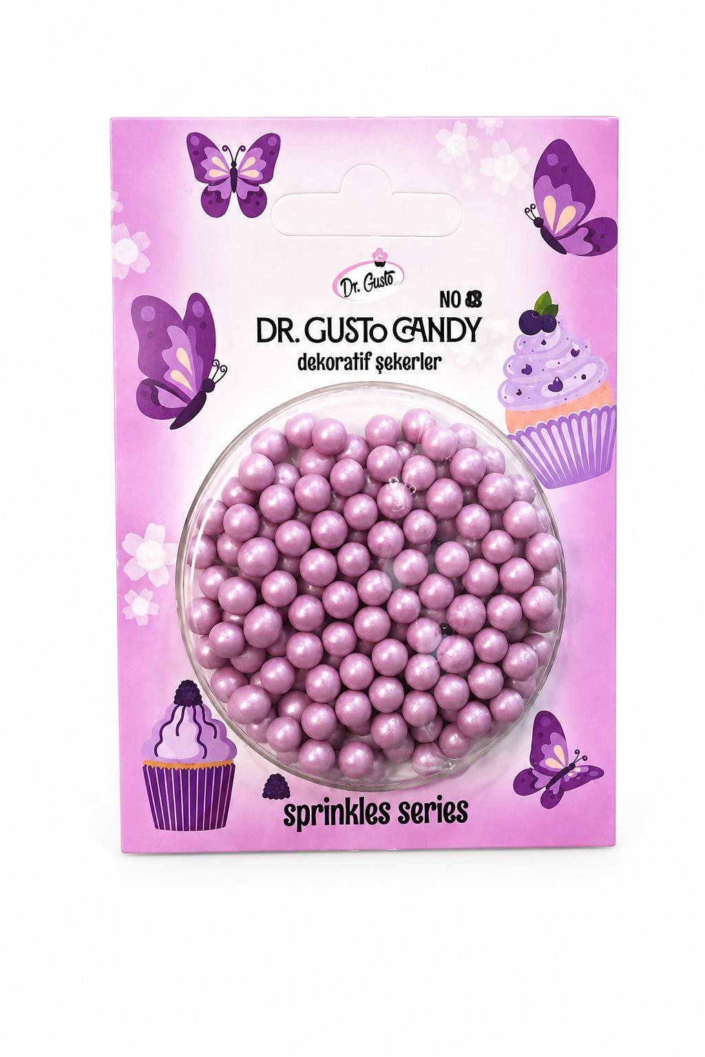 Dr. GustoDr. Gusto 4 mm Mor Boncuk Pasta Süsleme Şekeri