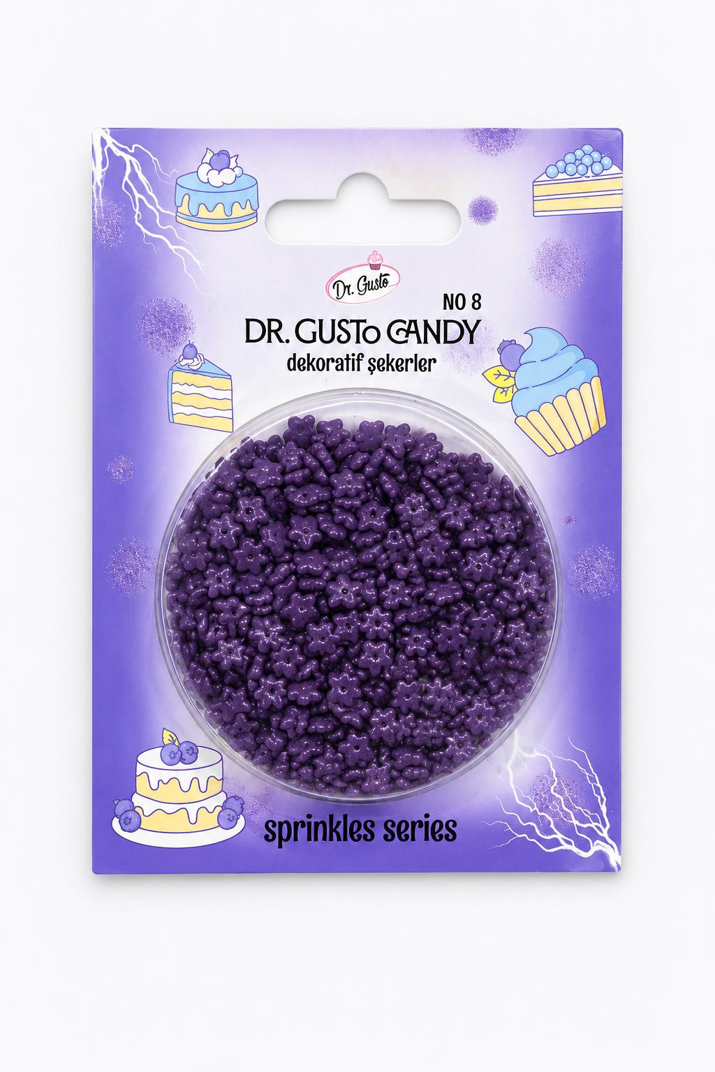 Dr. GustoDr. Gusto Mor Star Yıldız Pasta Süsleme Şekeri