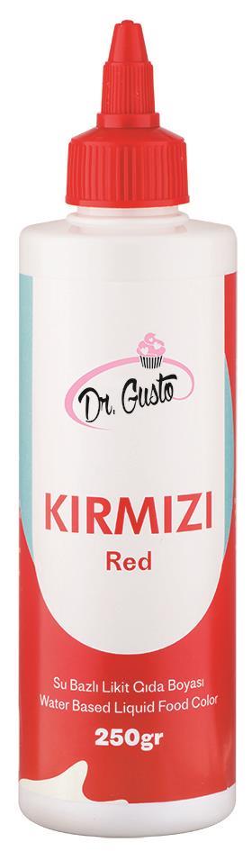 Dr Gusto Su Bazlı Kırmızı Likit (Sıvı) Boya 250 ml